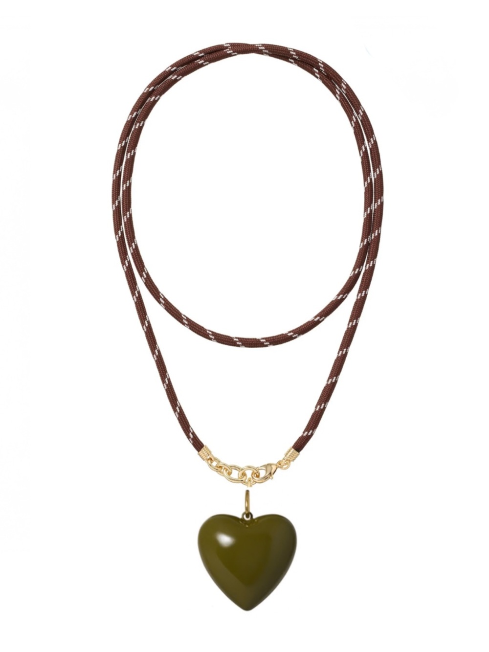 Roxanne Assoulin The Long Happy Cord Charm Necklace Brown Cord Olive
Charm